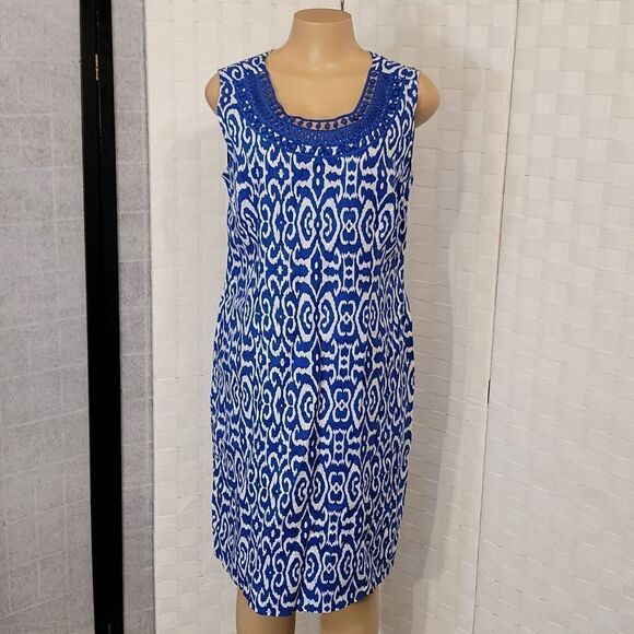 BRAND NEW KIM ROGERS SLEEVELESS LINEN INVISIBLE ZIP CLOSURE DRESS - Picture 13 of 16